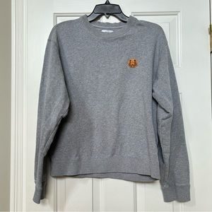 Kenzo Gray Tiger Embroidered Sweatshirt size S Small Retail $325